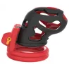  Cage de chasteté Dinoz 6.5 x 3cm Noir-Rouge